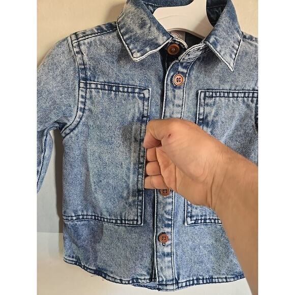 WONDER NATION Jacket 2T Blue Denim Button Up Coat Kids Boys - Picture 5 of 14
